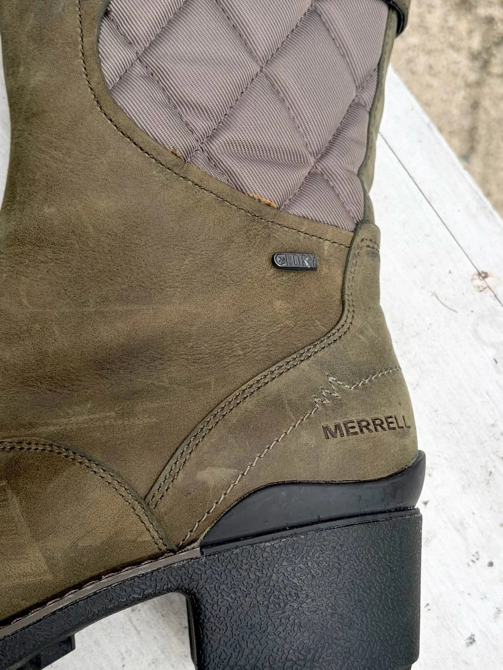 Merrel – Chateau Tall Pull On Waterproof Boots – Quilted Dusty Olive – Sz. 10